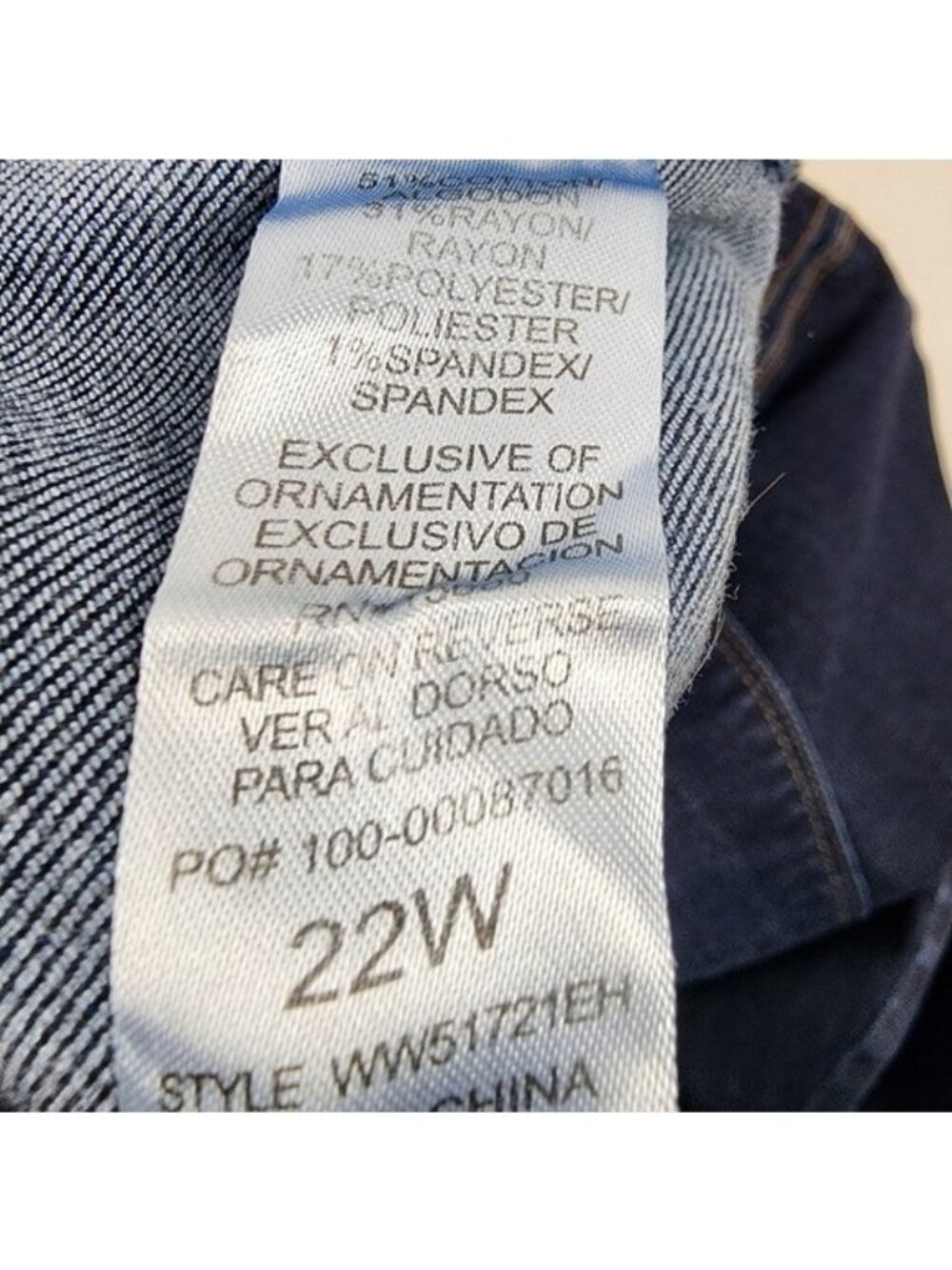 Democracy Womens Ab Solution Ankles Blue Jeans Plus Size 22W (40X26) - Picture 10 of 10